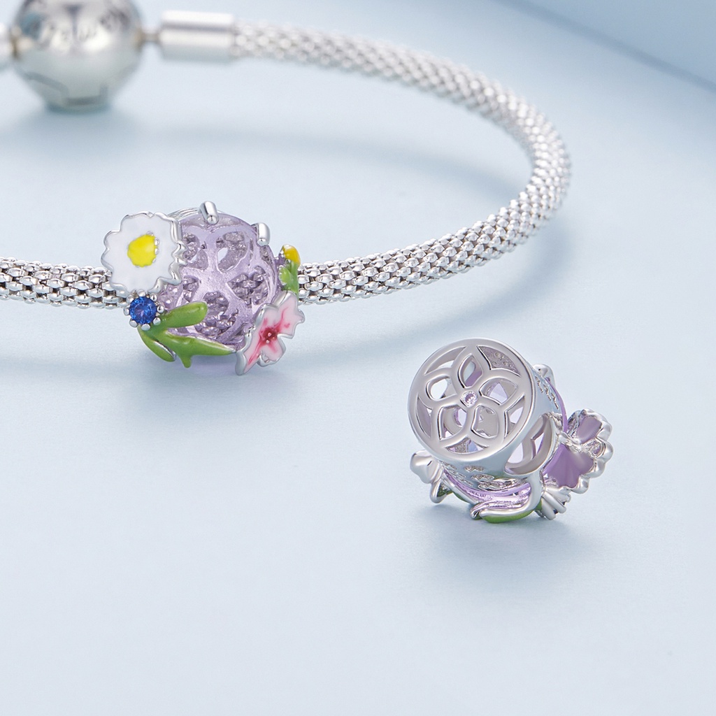 BAMOER Mặt Dây Chuyền Bạc 925 Hình Hoa Thời Trang Cho Nữ