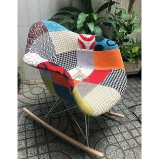Ghế bập bênh Eames bọc vải Fabric thổ cẩm - Mã: A-03