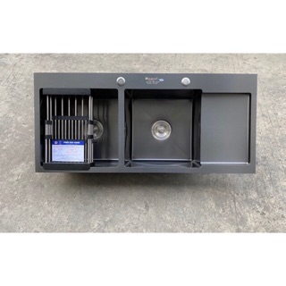 Chậu rửa bát Nano 2 hố 1 bàn Korea Su304