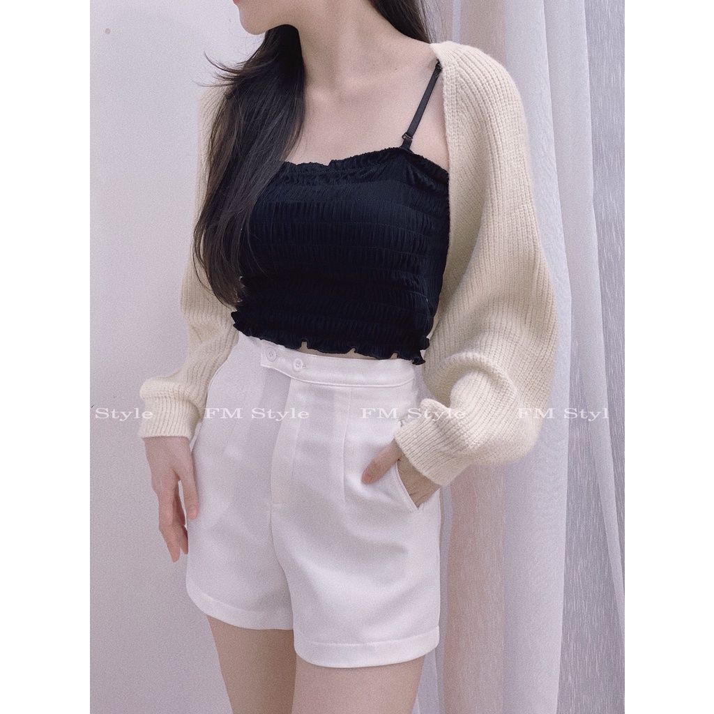 Áo khoác nữ croptop FM Style cardigan dáng ngắn tay bồng thời trang hàn quốc siêu xinh 211006080 | BigBuy360 - bigbuy360.vn