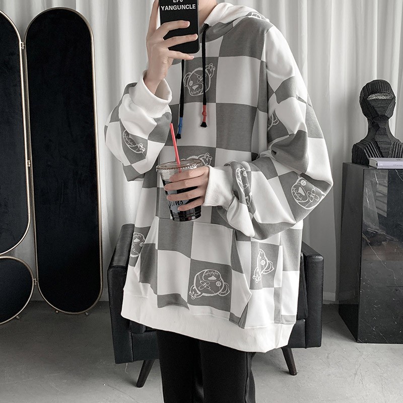 Áo hoodie in chữ thời trang Hàn Quốc cho nam