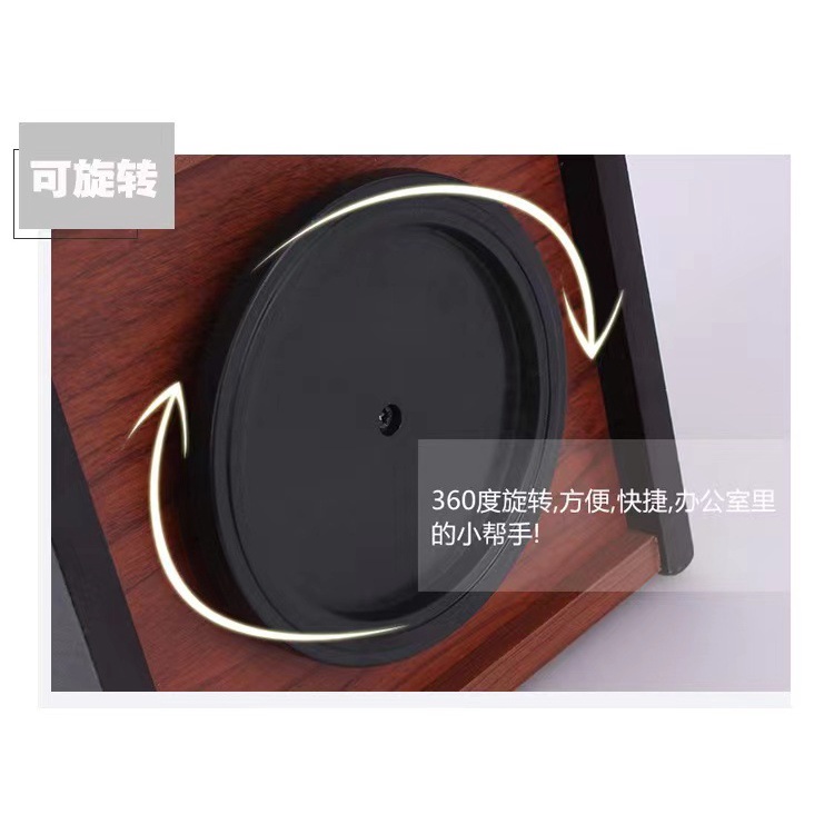 Khay đựng bút để bàn cao cấp, kiểu dáng sang trọng - Khay cắm bút gỗ cao cấp đế xoay 360 độ - 8011