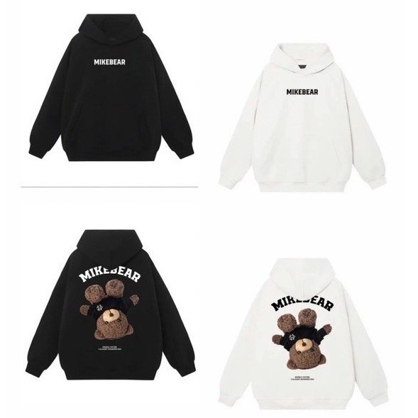 Áo Hoodie gau Mikebear chất nỉ dày cực ấm, áo Hoodie nam nữ form rộng