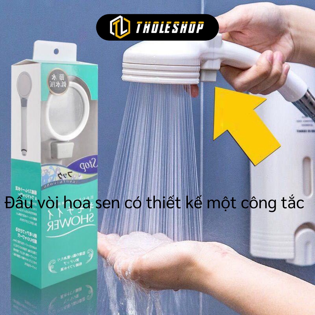 Vòi Sen Tăng Áp - Đầu Vòi Hoa Sen Tắm Có Nút Công Tắc, Xoay 360 Tiện Lợi 8361