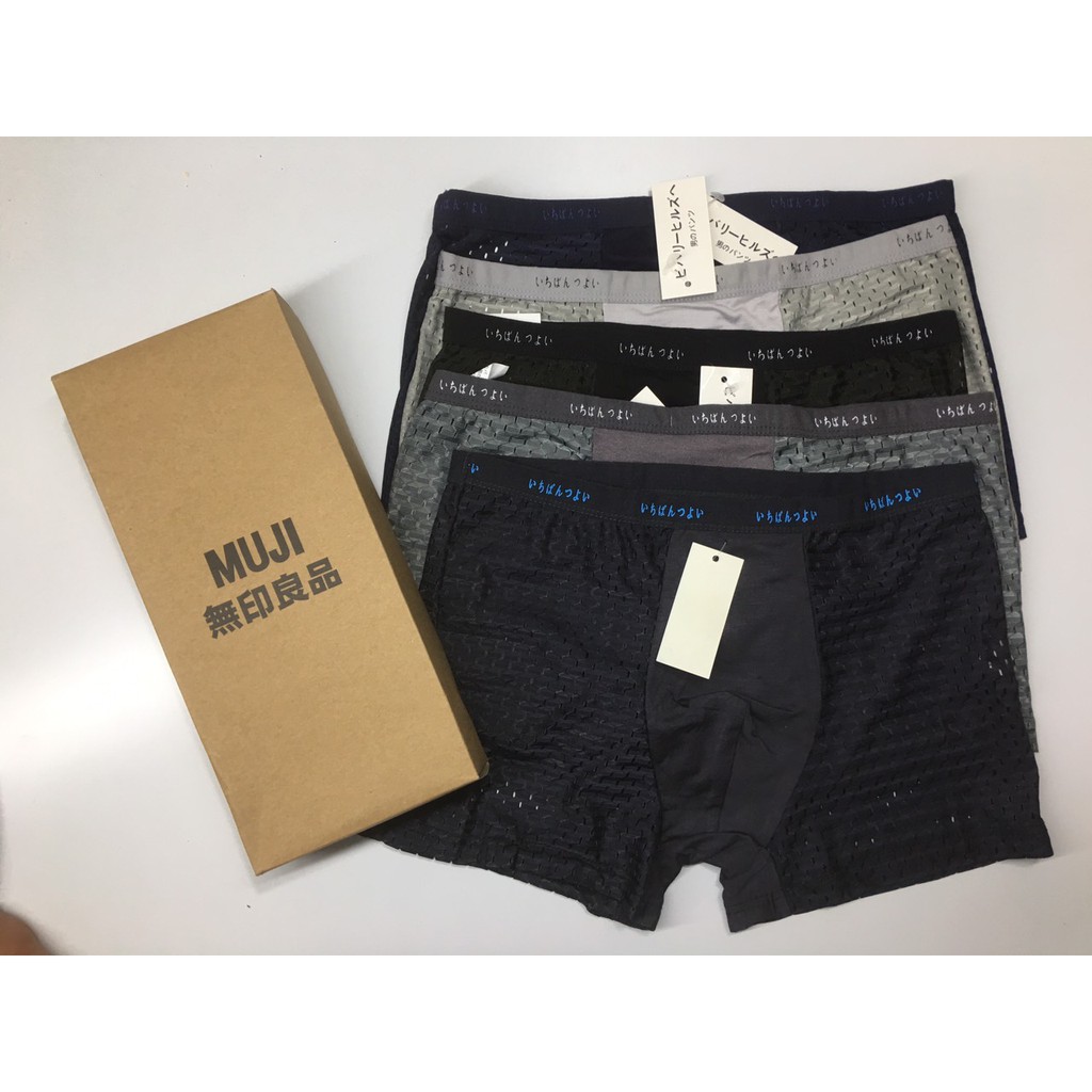 Quần boxer thông hơi muji cạp nhỏ, Quần sịp đùi nam thông hơi kháng khuẩn DOLOTDAY