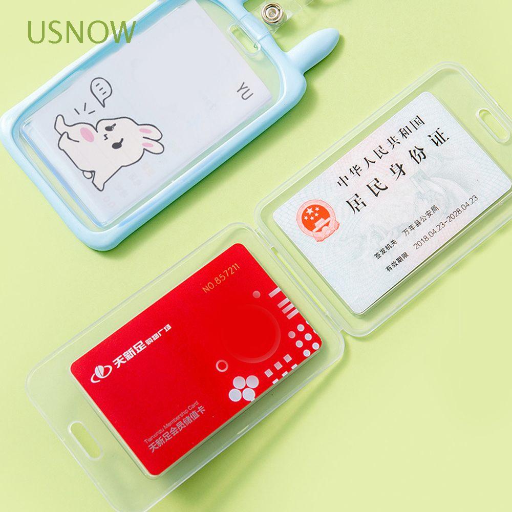 Vỏ Bọc Thẻ Sinh Viên Trong Suốt Hình Thỏ / Mèo Dễ Điều Chỉnh