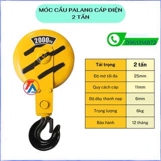 Móc cẩu pa lăng cáp điện 2 tấn