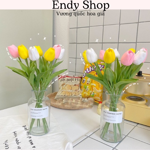 Hoa tulip giả Hoa giả quán cafe Decor phòng phụ kiện chụp ảnh, trang trí nhà, Giá sp là 1 cành hoa - Endy Shop | BigBuy360 - bigbuy360.vn