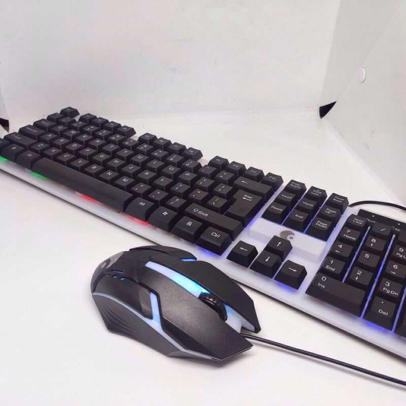 Combo Bộ Phím Chuột Máy Tính Văn Phòng Để Bàn PC Laptop Giả Cơ Goldtech GT200 Có Led RGB Đổi Màu.