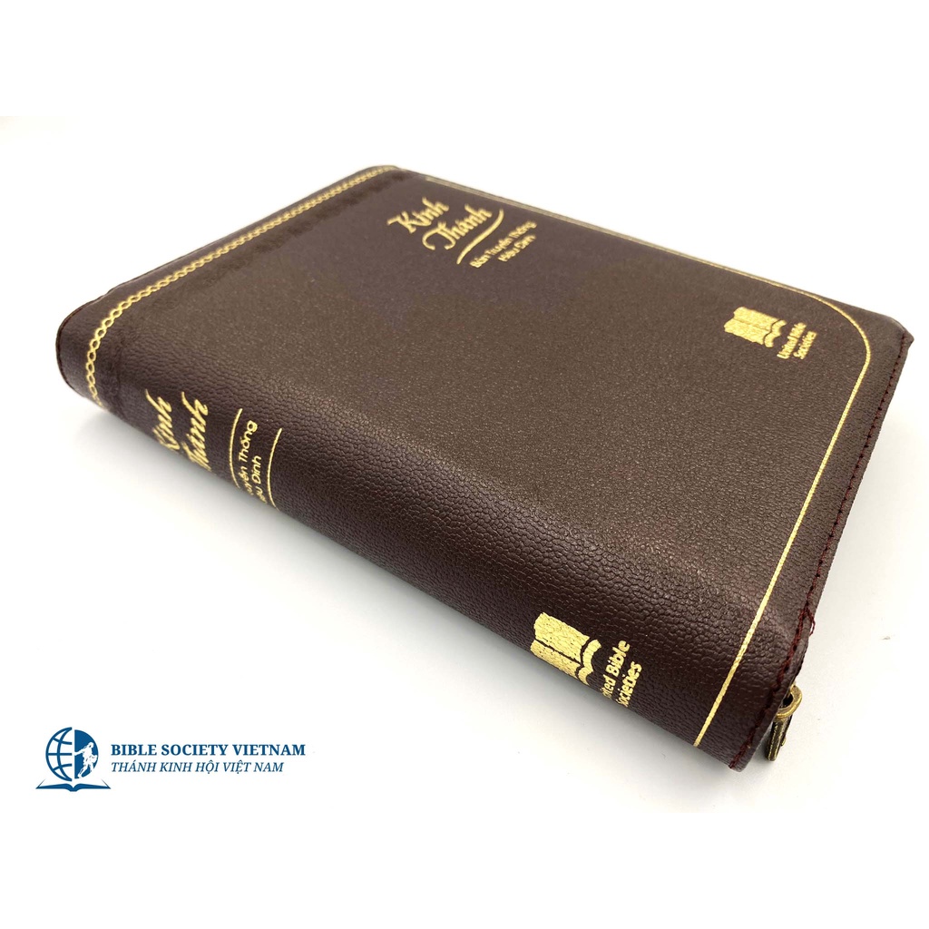 Sách tôn giáo - Kinh Thánh tiếng Việt, bản Hiệu đính 2010, mạ vàng, có dây kéo, khổ (cỡ) trung