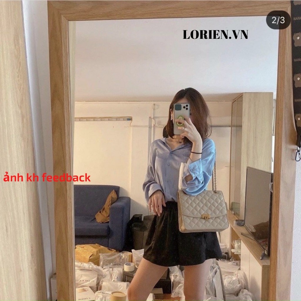 Túi xách nữ đeo chéo trần ô khoá gập xuất dư  size 24 hot hit có LOGO quai đan lụa mềm đẹp hàng cao cấp giá rẻ-LORIEN | BigBuy360 - bigbuy360.vn