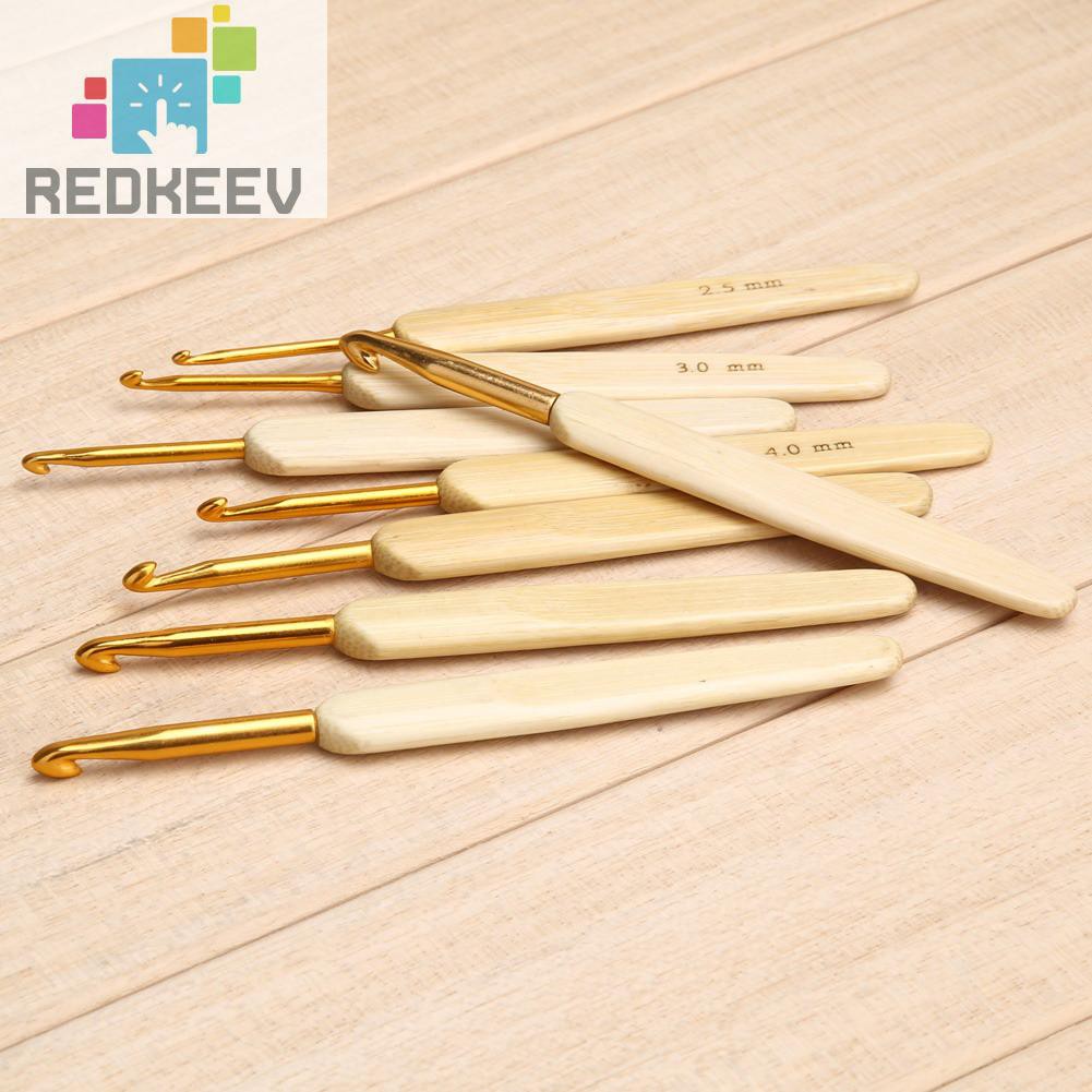 Set 8 Kim Móc Len Cán Tre 8 Kích Thước 2.5mm - 6mm Redkeev