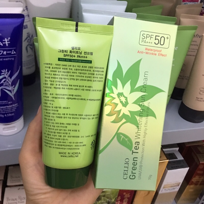 Kem chống nắng 💋FREESHIP💋 Kem chống nắng trắng da chống nước CELLIO SPF50+PA+++