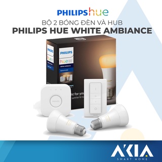 Bộ 2 bóng đèn thông minh philips hue 8.5w e27 - điều chỉnh độ sáng, bật tắt từ xa - phân phối chính hãng