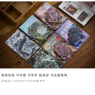 Set 100 miếng giấy dán trang trí sổ tay phong cách Retro