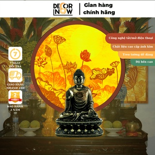 Đèn thờ hoa sen tranh trúc chỉ, đèn trang trí bàn thờ, hào quang điện cho tượng phật, DECORNOW-TC24  DECORNOW.VN