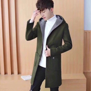 Áo dạ nam mũ