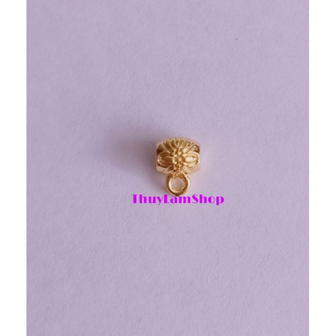 Charm ống lùa màu vàng chặn hat có móc treo phụ kiện làm vòng HandMade