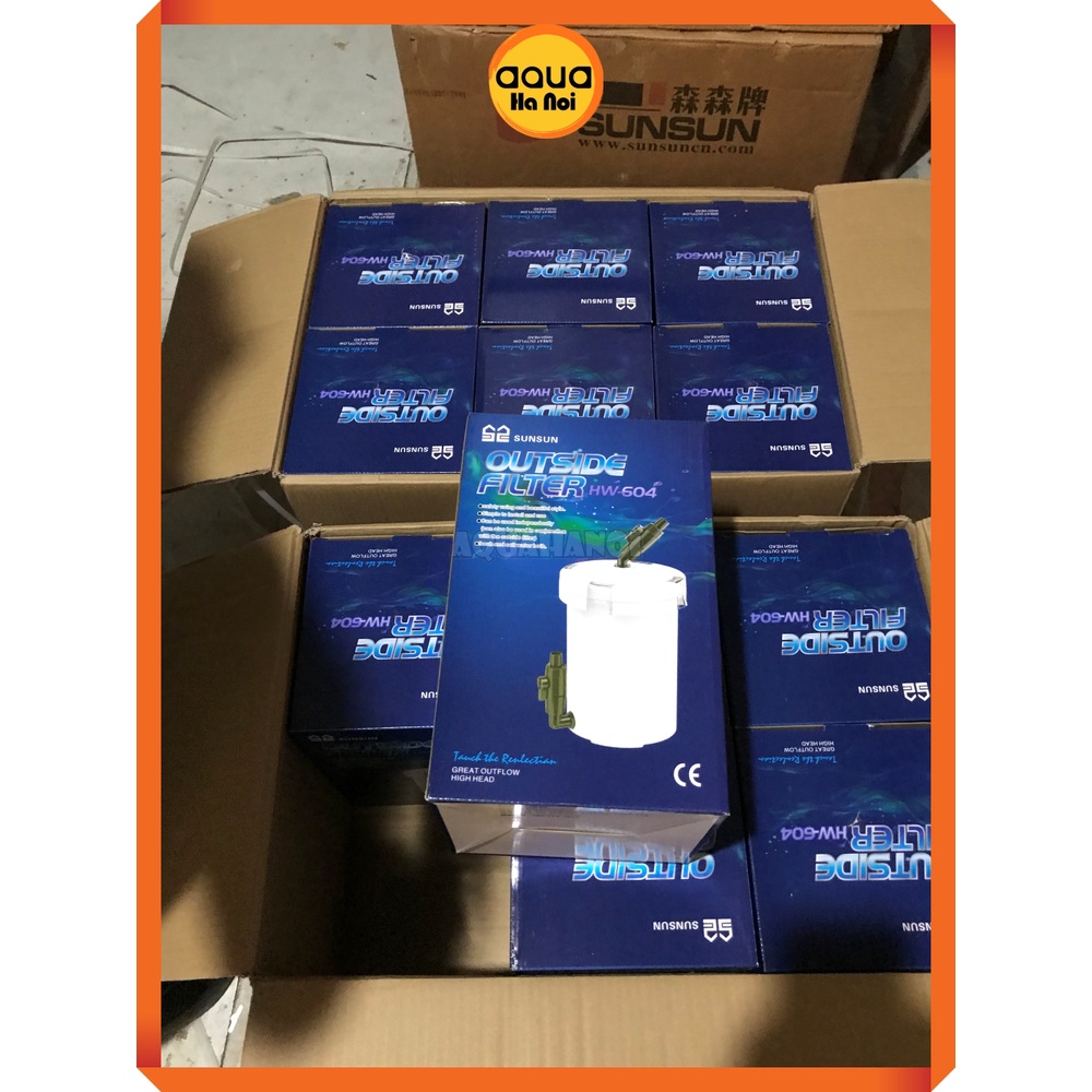 Lọc phụ Sunsun HW 602/603/604 vỏ trắng đục - Lọc thùng ngoài làm sạch nước hồ cá cảnh thủy sinh - Lọc phụ không máy bơm