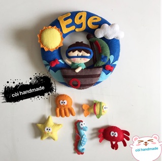 Bảng tên trang trí cho bé (vải dạ handmade)