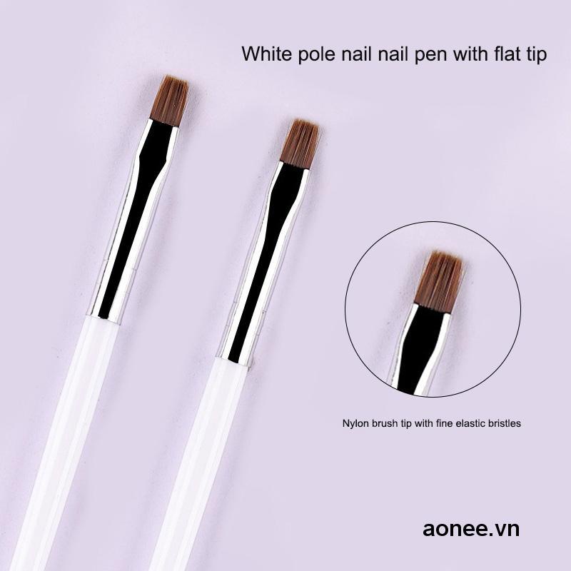 ✨✨Bút Vẽ Trang Trí Móng Tay Đầu Phẳng Màu Trắng Hỗ Trợ Chụp Ảnh