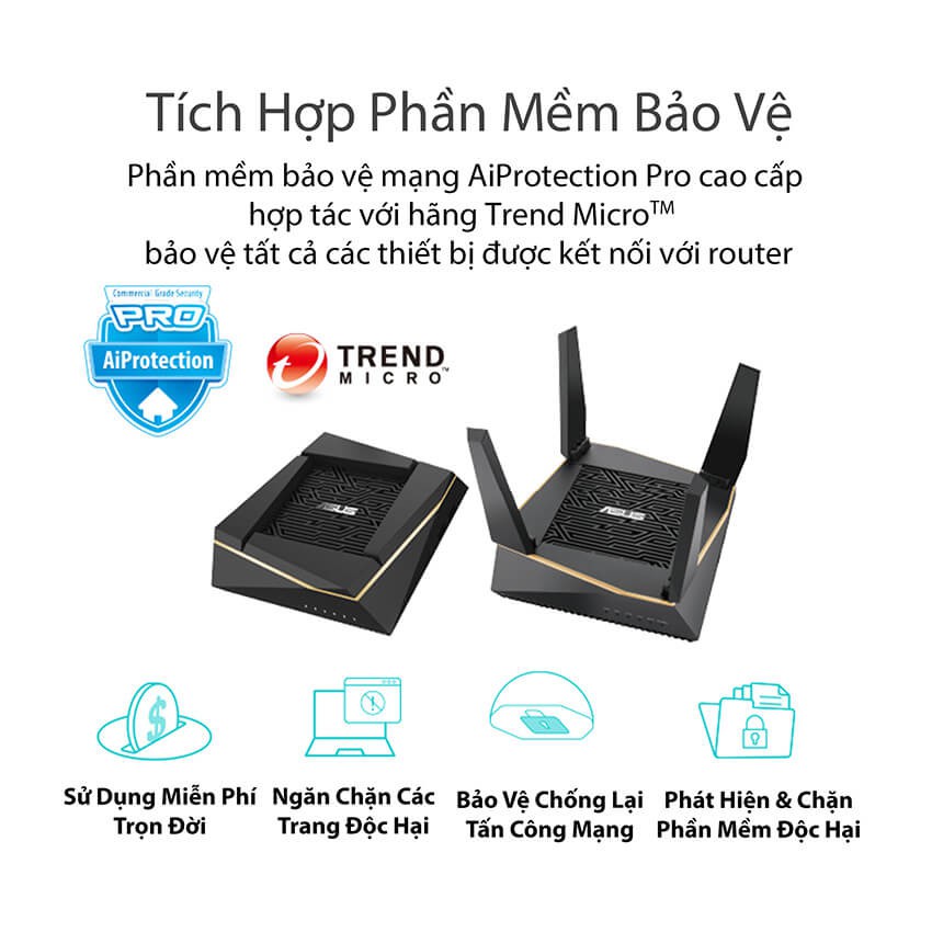 Bộ phát wifi 6 Asus Mesh Gaming RT-AX92U 2 pack AX6100Mbps (Chính hãng)