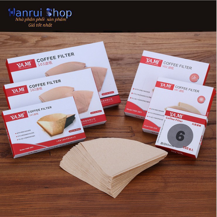 Giấy lọc cà phê Yami Coffee Filter 2-4 người hộp 100 miếng [ Best ]