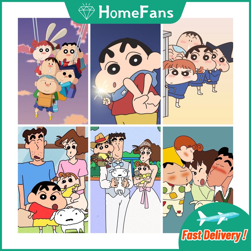 Tranh Đính Đá 5D Tự Làm Hình Shin-chan Trang Trí Nhà Cửa 30x40cm/40x50cm