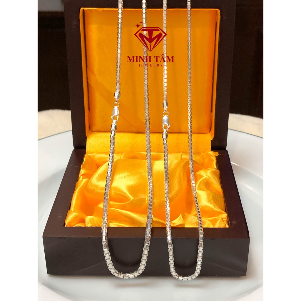Dây chuyền bạc nam Minh Tâm Jerwelry dây hộp bạc Ý 925 nhập khẩu cao cấp