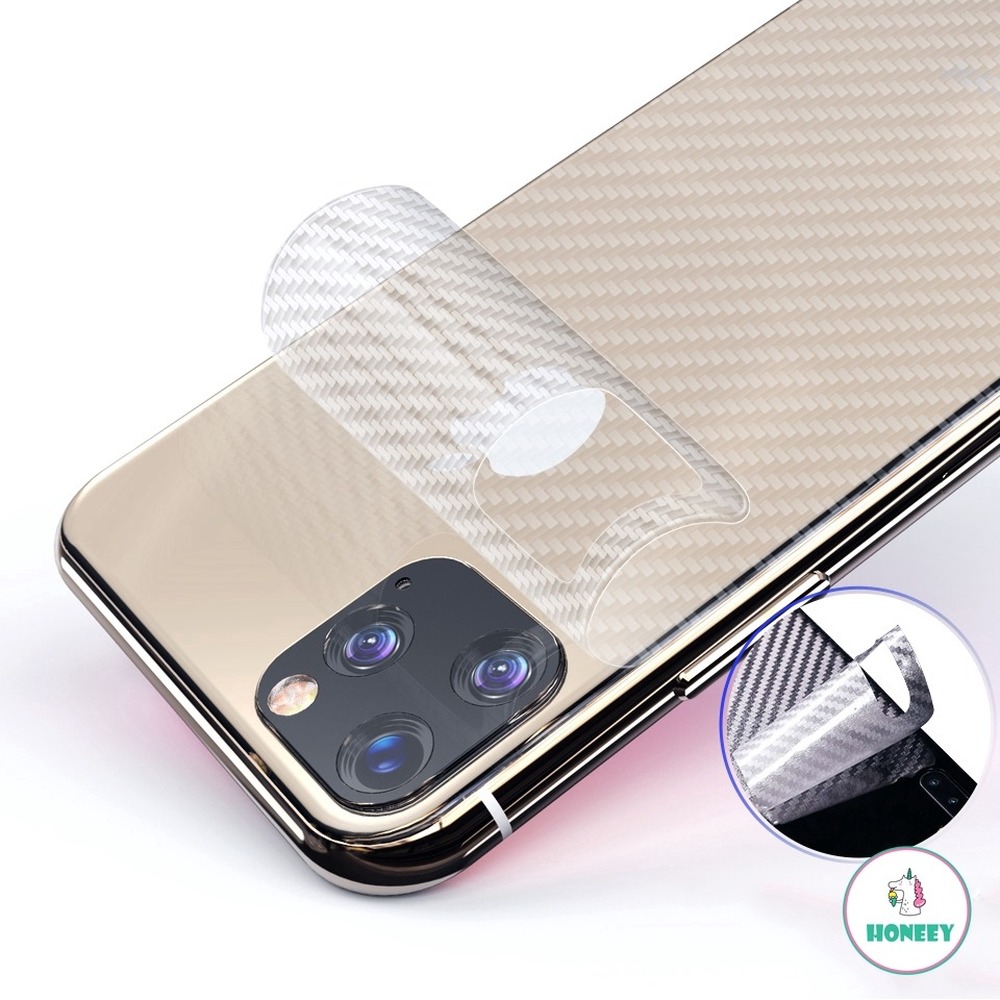 Miếng dán nhám họa tiết vân sợi carbon bảo vệ mặt toàn vẹn sau điện thoại iPhone 12 11 Pro Max X XS Max XR 8 7 6 6s Plus