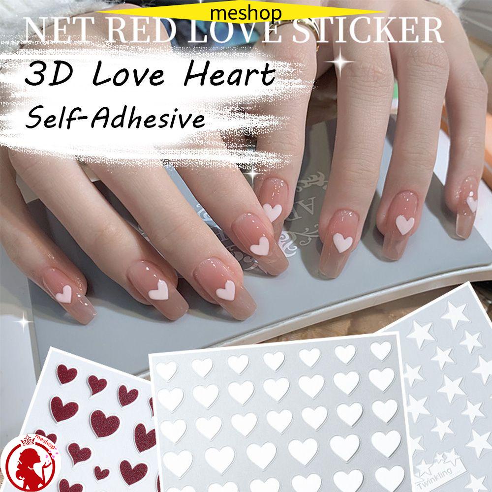 Miếng Dán Trang Trí Móng Tay Họa Tiết Chữ Số 3D Màu Đỏ Đen Trắng Độc Đáo