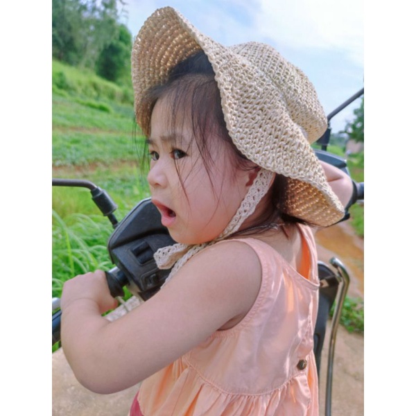 Mũ Cói Phong Cách Hàn Quốc Cho Bé Trai- Bé Gái Đáng Yêu. Có dây buộc ❤❤❤