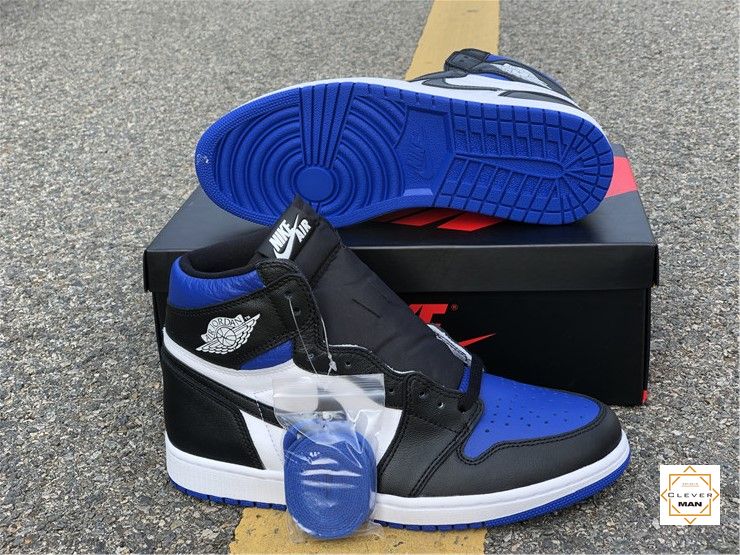 (FREESHIP+FULLBOX) Giày Thể Thao Sneakers AIR Jordan 1 Retro High Royal Toe Xanh Trắng Mũi Đen Cổ Cao