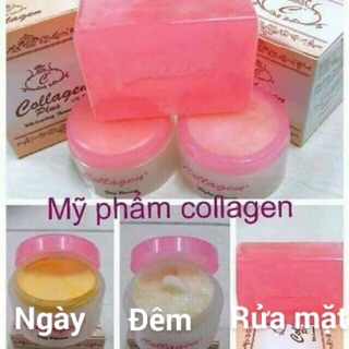 Bộ combo serum+kem collagen plus vit E