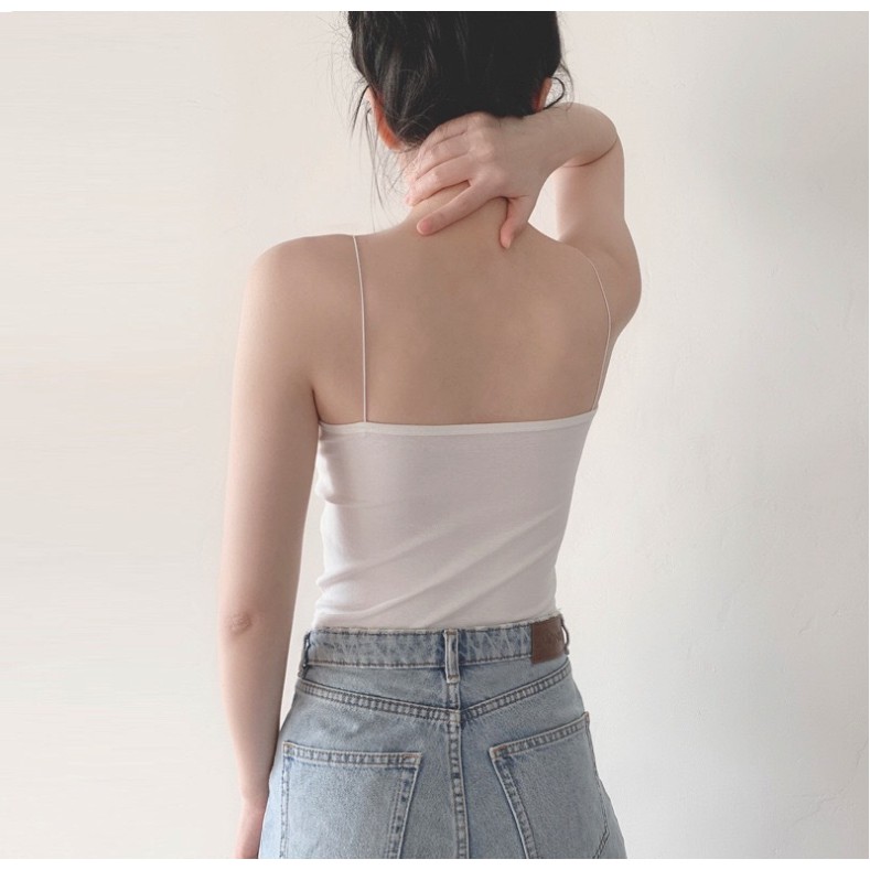 Áo lót 2 dây, bra dáng dài chất cotton nhẹ lót, bralette thoáng mát, Leblurshop