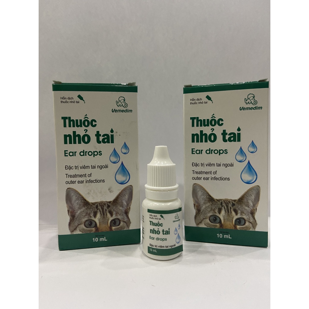 Thuốc Nhỏ Tai Cho Cho Chó Mèo, Thuốc Điều Trị Viêm Tai Ngoài EAR DROPS  - 10 ML