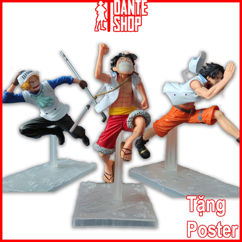 Mô Hình One Piece Nhân Vật Luffy, Ace, Sabo Marrine 16cm fullbox