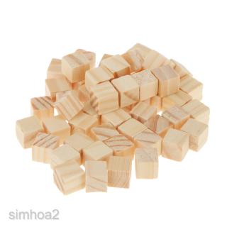 Set 50 Miếng Gỗ Hình Vuông 10x10mm Làm Đồ Thủ Công Tiện Dụng