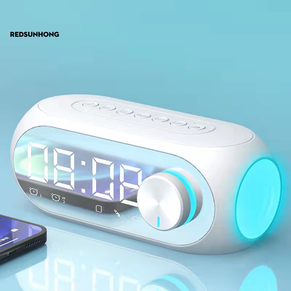 Loa Bluetooth Kiêm Đài FM / Đồng Hồ Báo Thức Có Thể Sạc Lại Dùng Tại Nhà