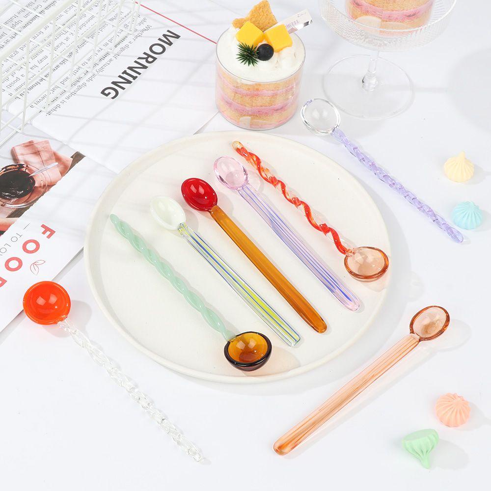 CONOPERY Muỗng Ăn Tráng Miệng Hình Xoắn Ốc Bằng Pha Lê