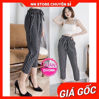 Quần nữ chất thun mềm mịn ống bo ống rộng dễ thương 🛑 Quần lửng nữ