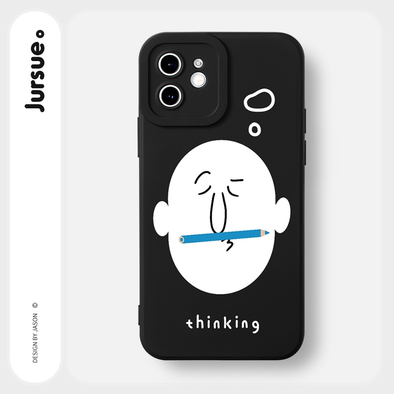 Ốp lưng JURSUE mềm chống bẩn độc lạ ngộ nghĩnh cho iPhone 13 12 11 Pro Max SE 2020 X XR XS 8 7 ip 6S 6 Plus Y1950