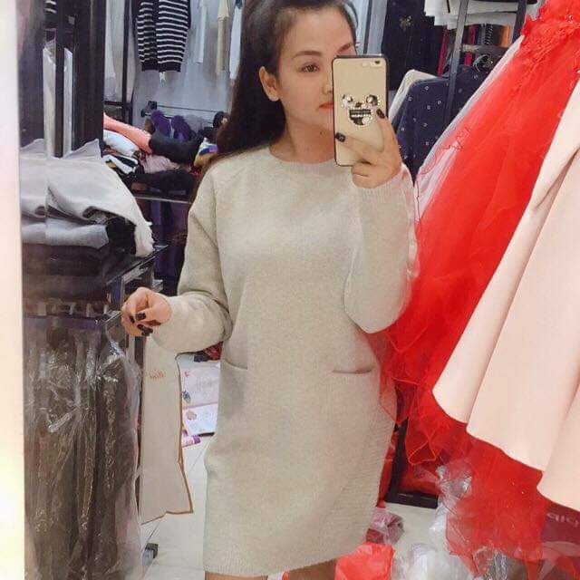 Đầm len qc