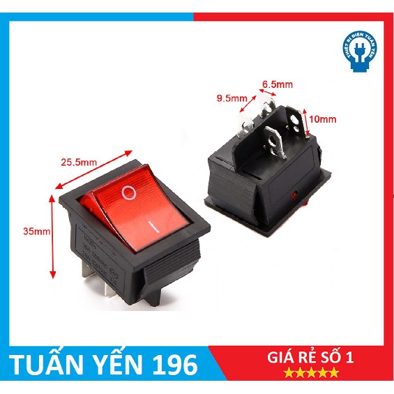 Công tắc bập bênh KCD4 250V 16A 4P