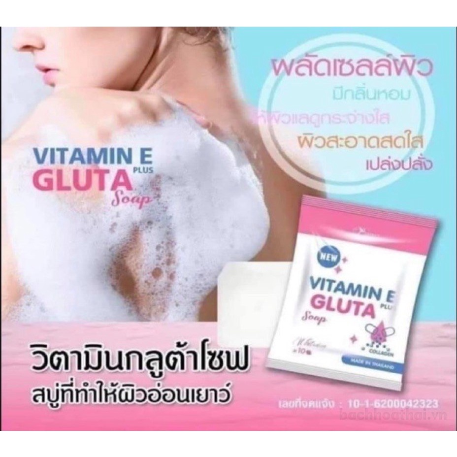 vıtamın E plus GLUTA soap X10 collągen xà phòng trắŉg da Thái Lan