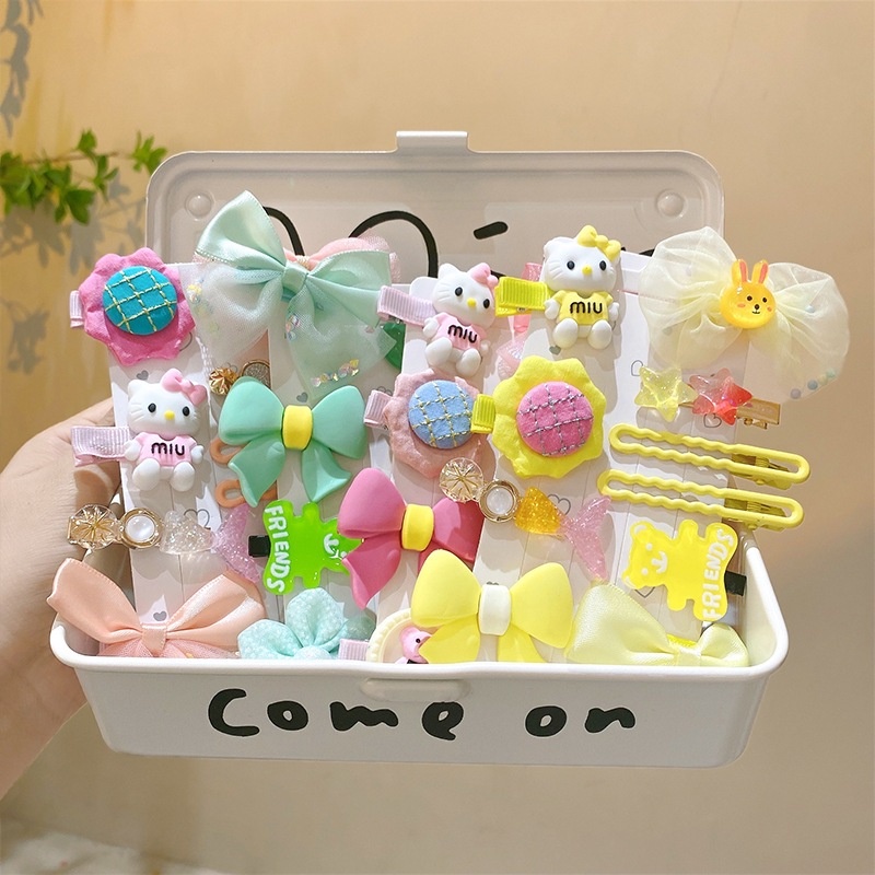 Kẹp Tóc Nơ Họa Tiết Hoạt Hình Phong Cách Hàn Quốc Xinh Xắn Cho Bé Gái
