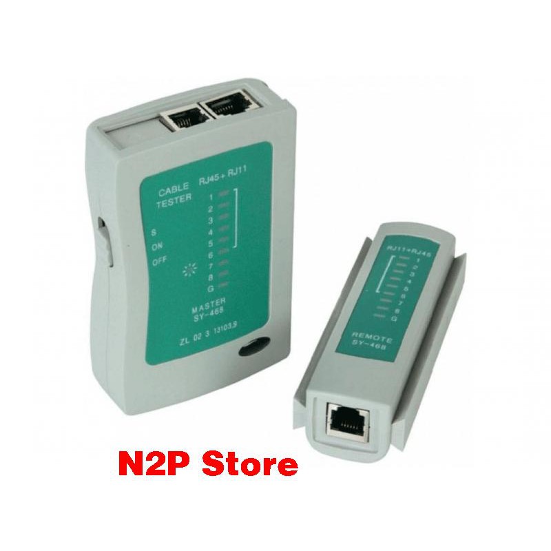 Hộp test cáp mạng RJ45, RJ11 + Kèm pin 9V + Bao da