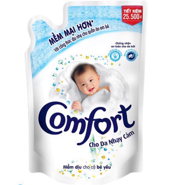 Nước xả vải cho bé Comfort Đậm đặc cho Da nhạy cảm túi 1,6lít