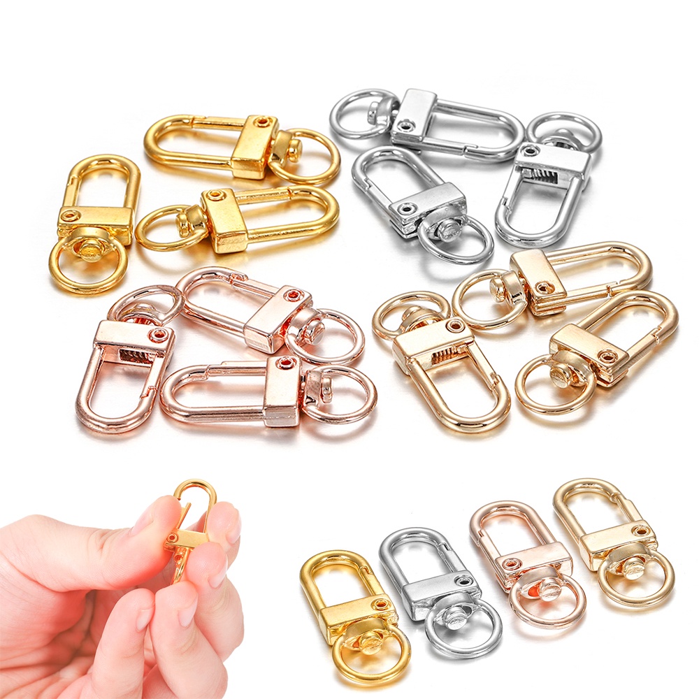Bộ 10 Móc Khóa Xoay Bằng Hợp Kim Kẽm Mạ Màu Bạc Cho Túi/Móc Khóa/Túi Xách DIY