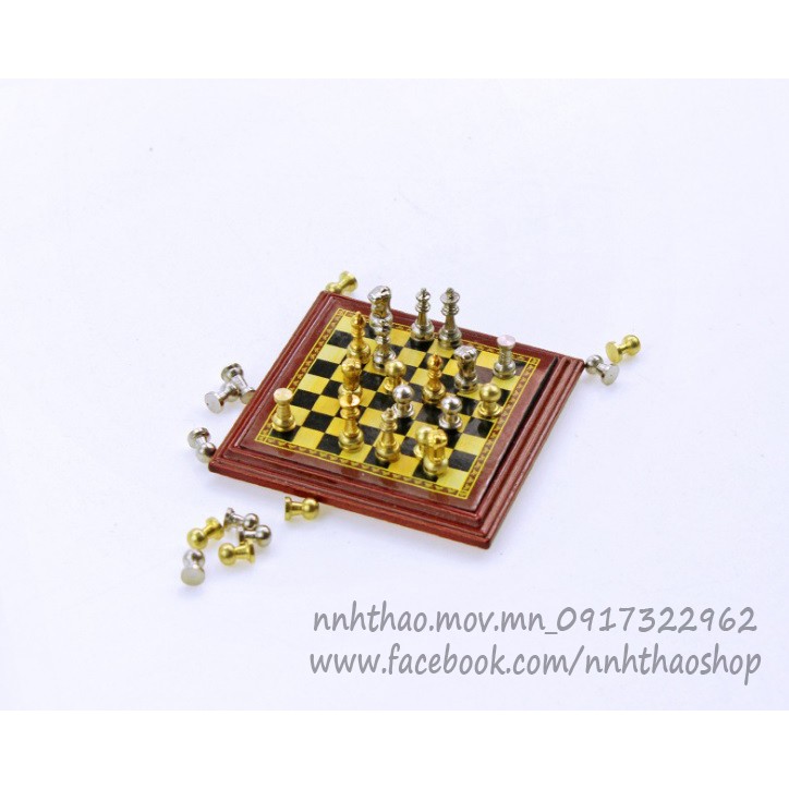 Minithing_bộ bàn cờ trang trí dollhouse, roombox
